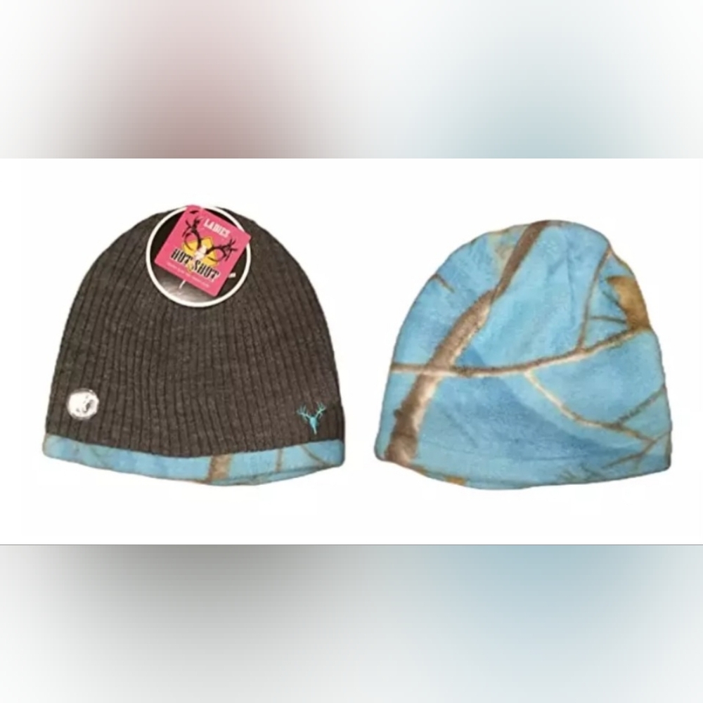 Womens Realtree Reversible Camo Beanie Hat Blue
